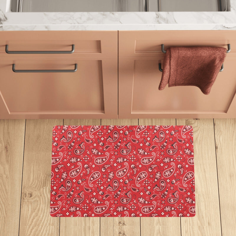 Bandana Paisley Red Print Design LKS3011 Kitchen Mat