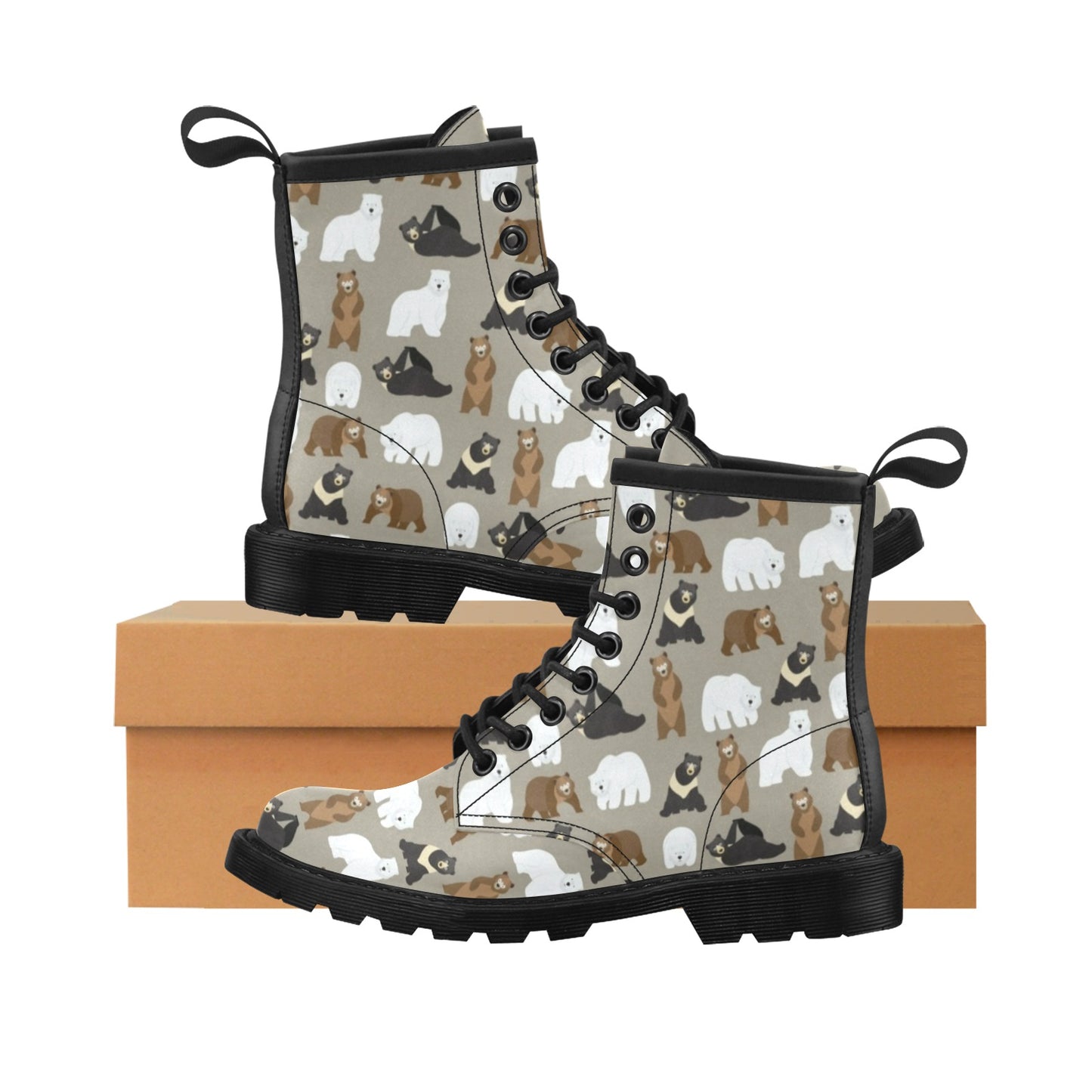 Bear Pattern Print Design BE03 Women's Boots