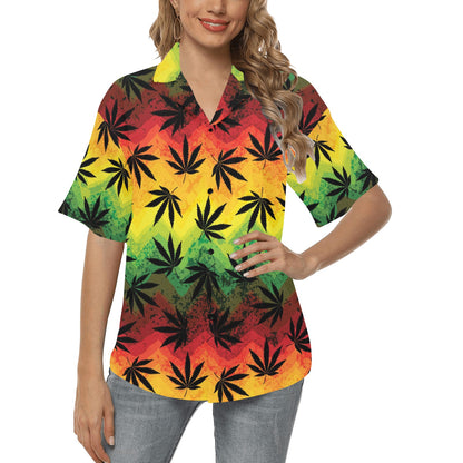 Rasta Pattern Print Design A02 Women's Hawaiian Shirt