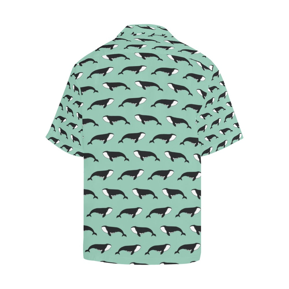 Whale Print Design LKS307 Men's Hawaiian Shirt