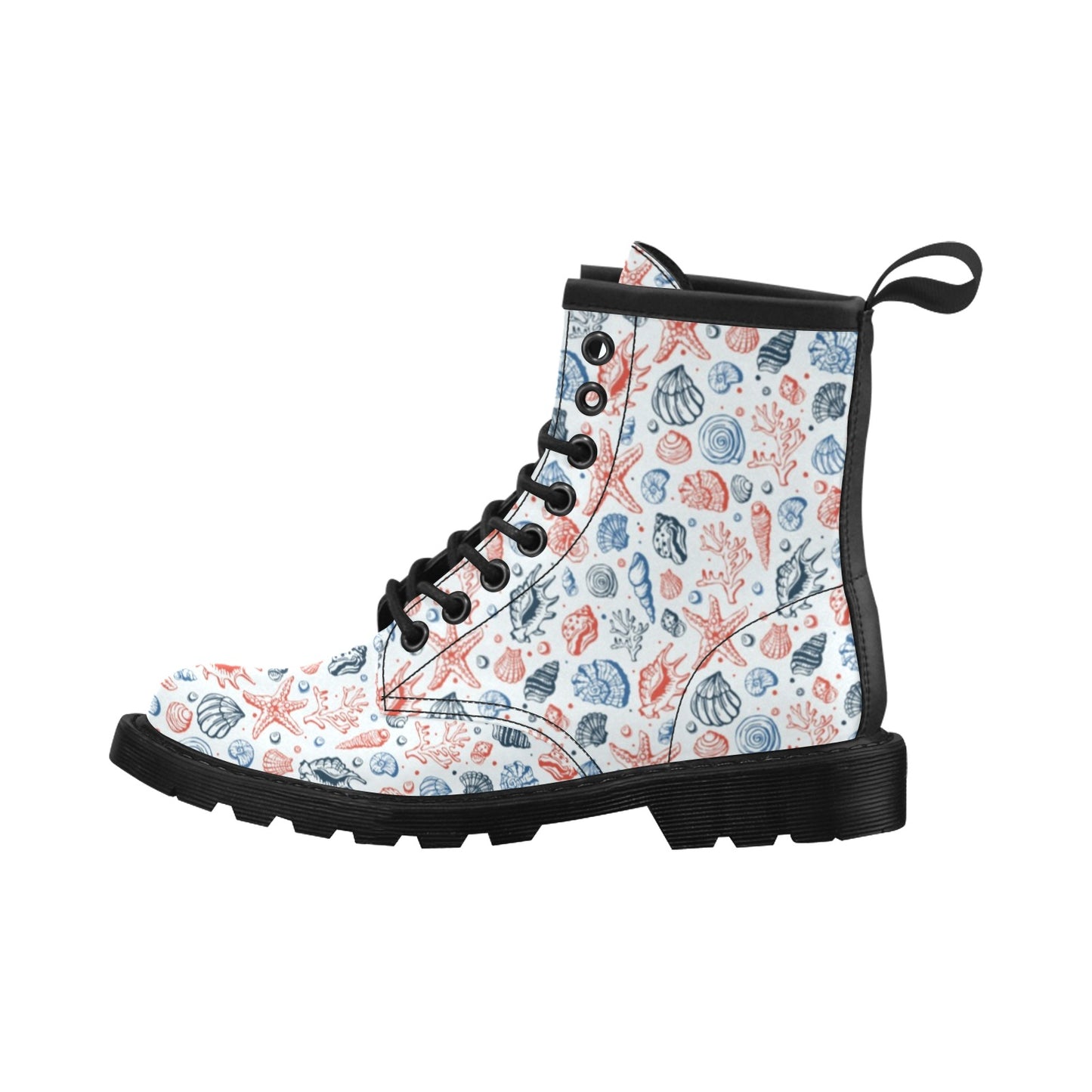 Seashell Print Design LKS307 Women's Boots
