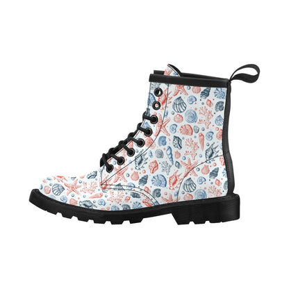 Seashell Print Design LKS307 Women's Boots