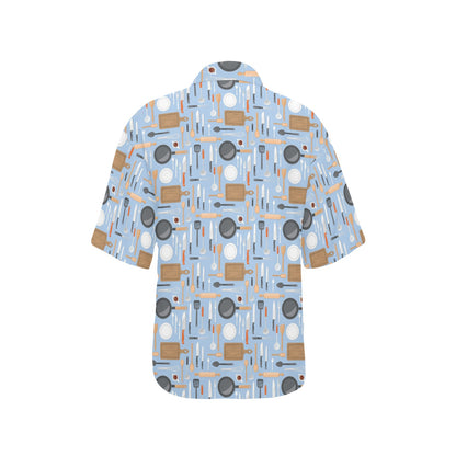 Cooking Kitchen Tools Pattern Print Design 02 Women's Hawaiian Shirt