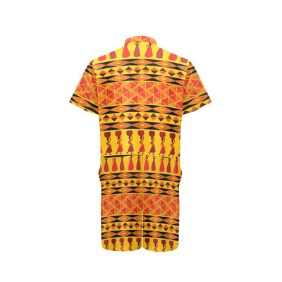 African Pattern Print Design 01 Men's Romper