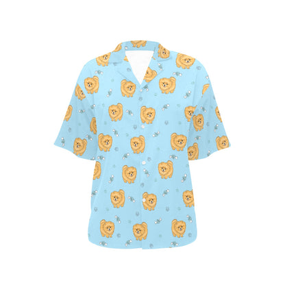 Pomeranians Pattern Print Design A03 Women's Hawaiian Shirt