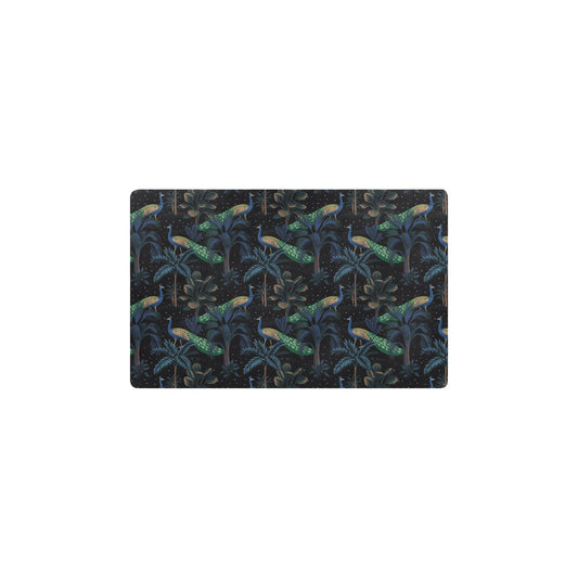 Rainforest Peacock Pattern Print Design A04 Kitchen Mat