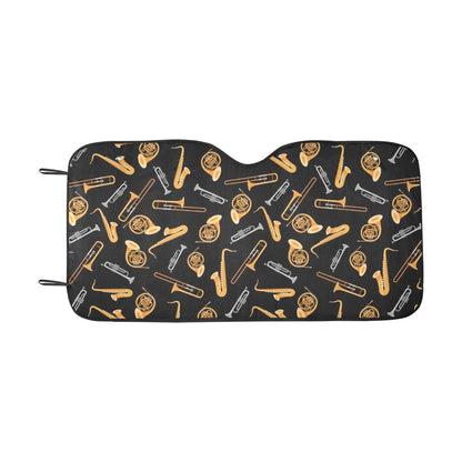 Saxophone Print Design LKS403 Car front Windshield Sun Shade