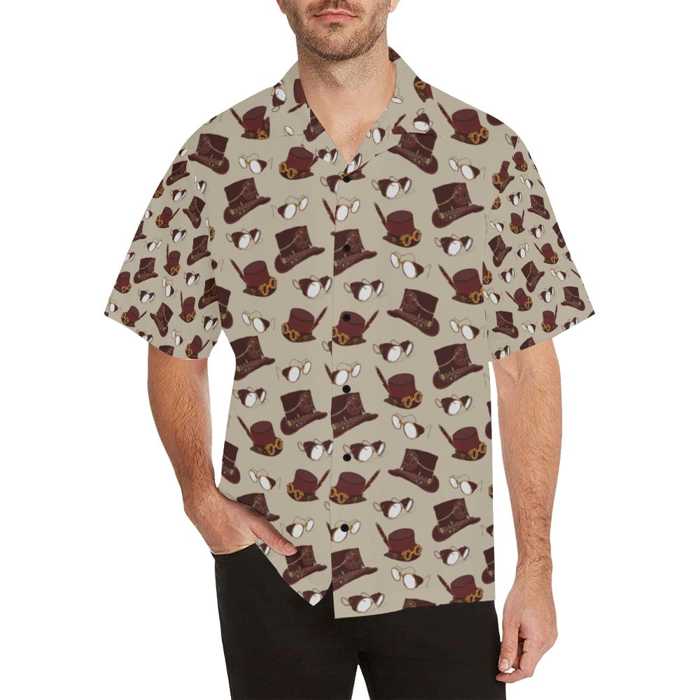 Steampunk Hat Print Design LKS301 Men's Hawaiian Shirt