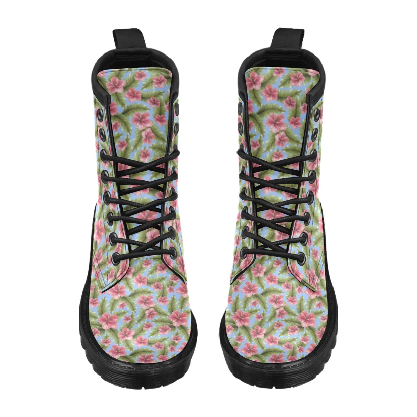 Tropical Flower Print Design LKS301 Women's Boots