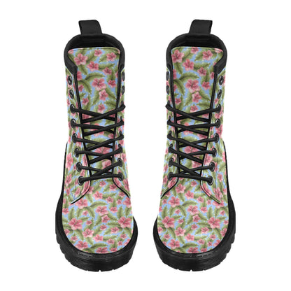 Tropical Flower Print Design LKS301 Women's Boots