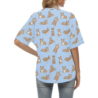 Pembroke Welsh Corgis Pattern Print Design A05 Women's Hawaiian Shirt