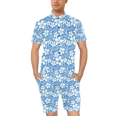 Hibiscus Pattern Print Design HB09 Men's Romper