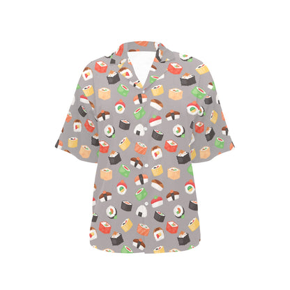 Sushi Print Design LKS307 Women's Hawaiian Shirt