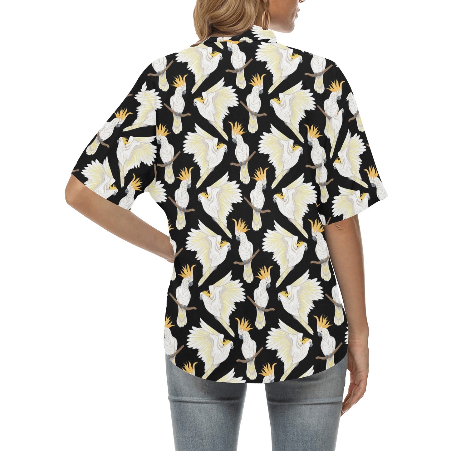 Cockatoo Print Design LKS402 Women's Hawaiian Shirt