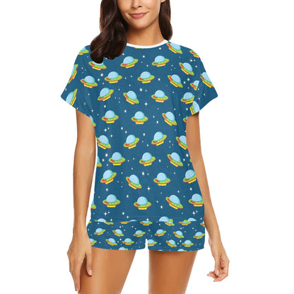 UFO Print Design LKS305 Women's Short Pajama Set