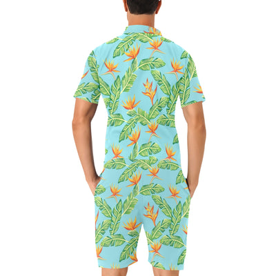 Bird Of Paradise Pattern Print Design BOP04 Men's Romper