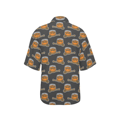 Honey Bee Print Design LKS305 Women's Hawaiian Shirt