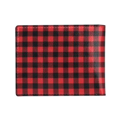 Red Black Buffalo Tartan Plaid Pattern Men's ID Card Wallet