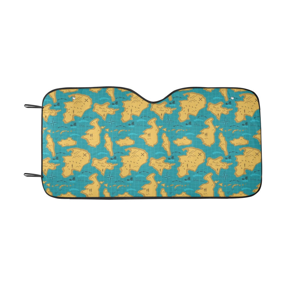 World Map Print Design LKS301 Car front Windshield Sun Shade
