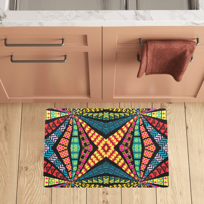 Kaleidoscope Pattern Print Design 05 Kitchen Mat