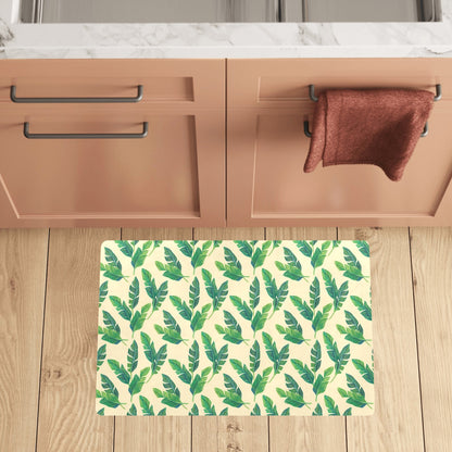 Banana Leaf Pattern Print Design 01 Kitchen Mat