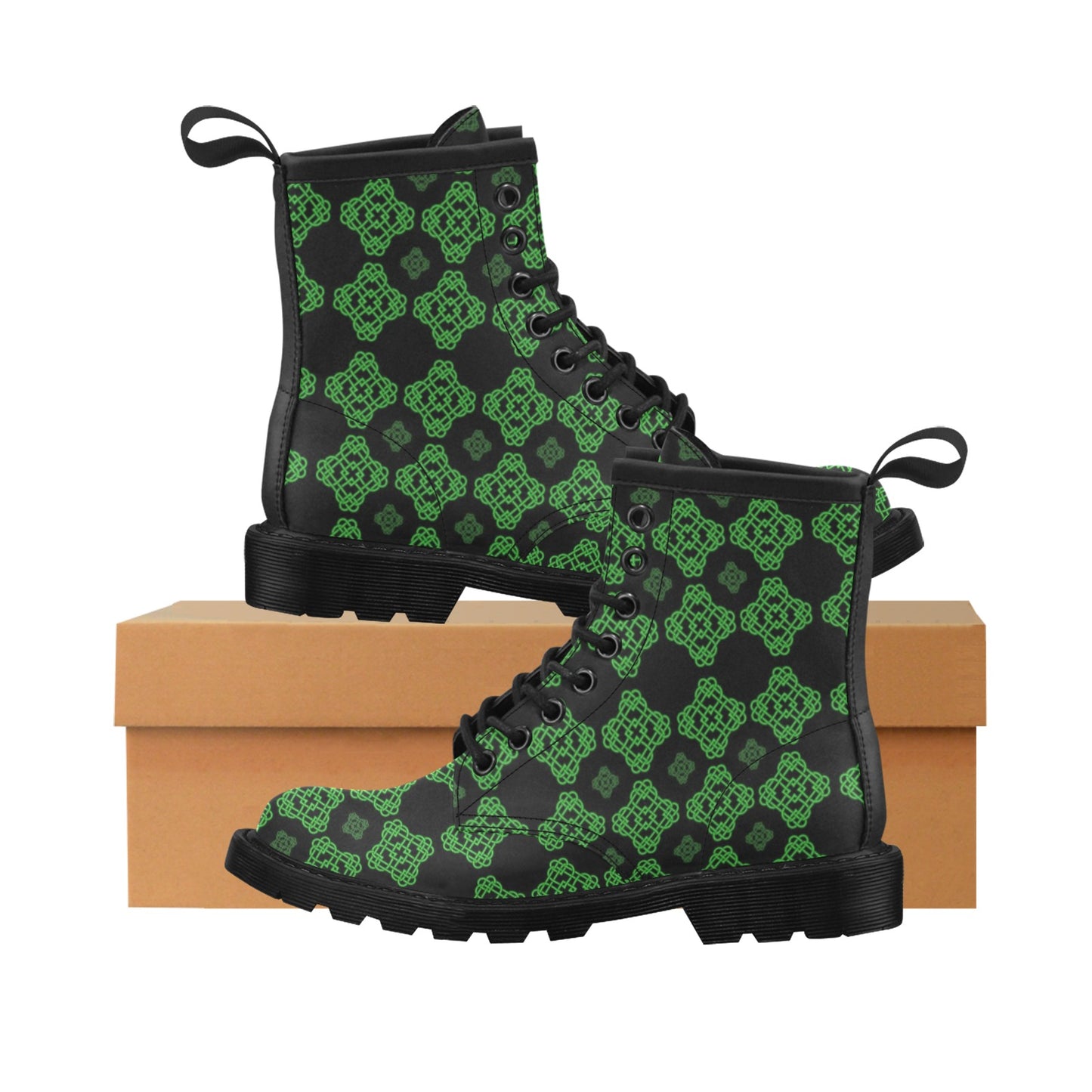 Celtic Knot Green Neon Design Women's Boots