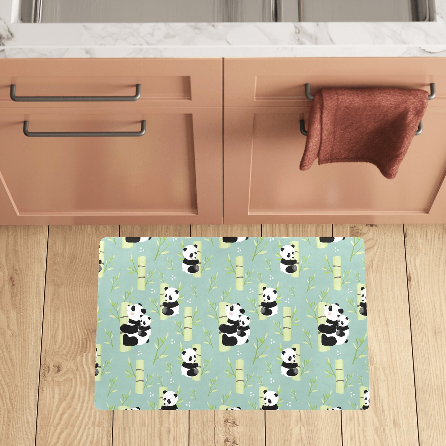 Panda Pattern Print Design A03 Kitchen Mat