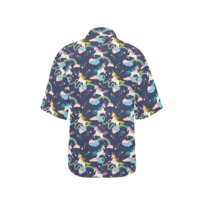 Unicorn Print Design LKS304 Women's Hawaiian Shirt