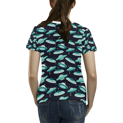 UFO Print Design LKS304 Women's  T-shirt