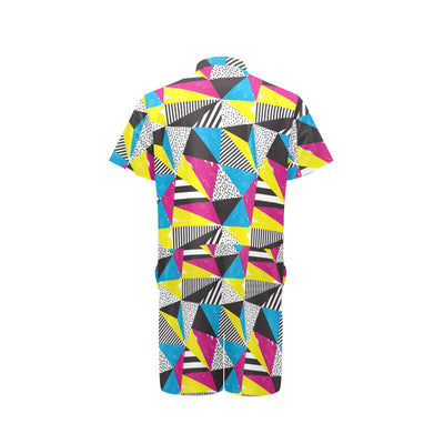 80s Pattern Print Design 2 Men's Romper