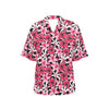 Flower Hawaiian Pink Red Hibiscus Print Women's Hawaiian Shirt