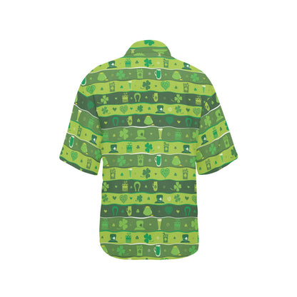 Shamrock Print Design LKS303 Women's Hawaiian Shirt