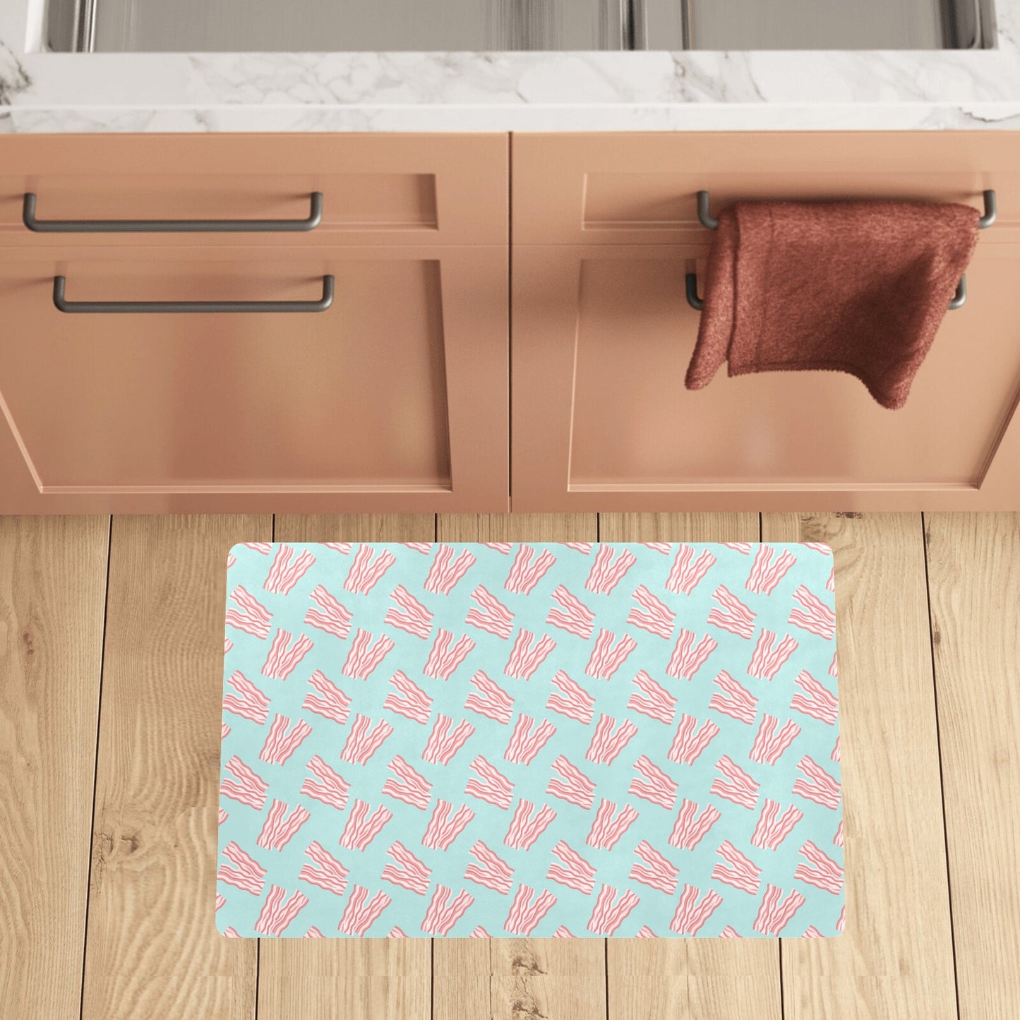 Bacon Pattern Print Design 04 Kitchen Mat