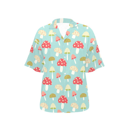Mushroom Pattern Print Design A01 Women's Hawaiian Shirt
