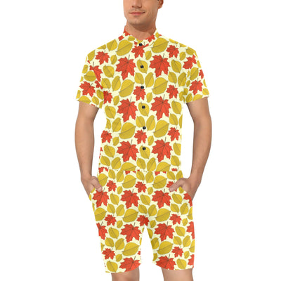 Elm Maple Leave Print Pattern Men's Romper