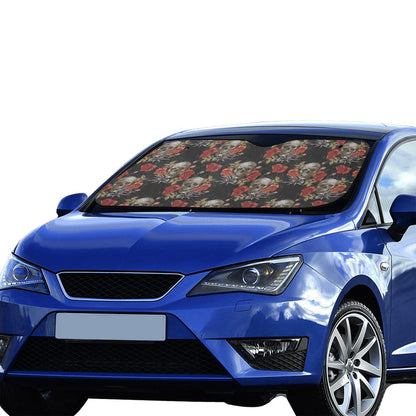 Spider Web Skull Rose Print Design LKS305 Car front Windshield Sun Shade