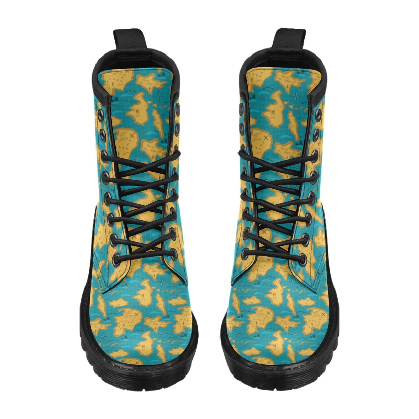 World Map Print Design LKS301 Women's Boots