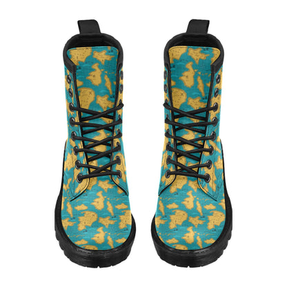 World Map Print Design LKS301 Women's Boots