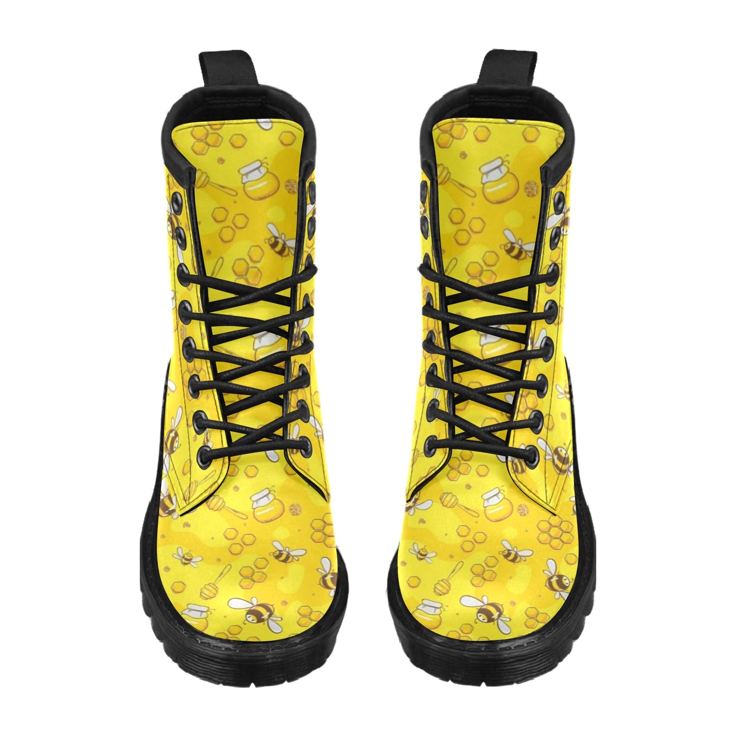 Bee Pattern Print Design BEE01 Women's Boots
