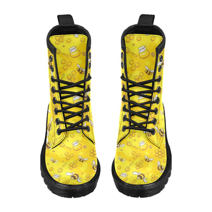 Bee Pattern Print Design BEE01 Women's Boots