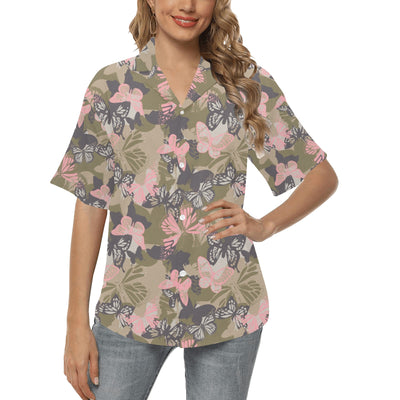 Butterfly camouflage Women's Hawaiian Shirt