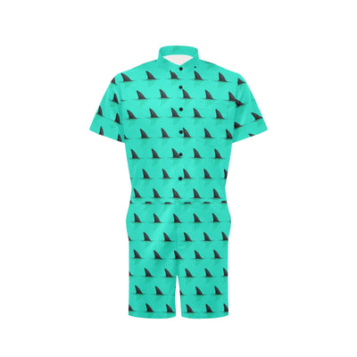 Shark Fin Pattern Men's Romper