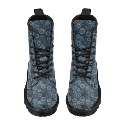 Sun Moon Tattoo Design Themed Print Women's Boots