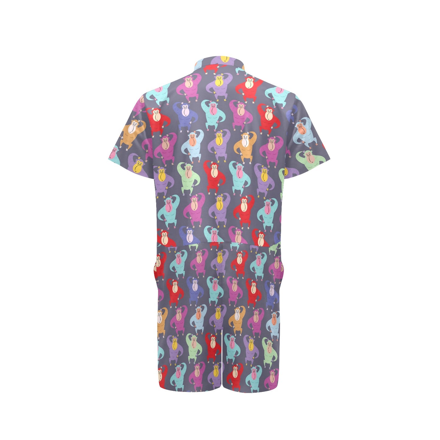 Chimpanzee Pattern Print Design 03 Men's Romper