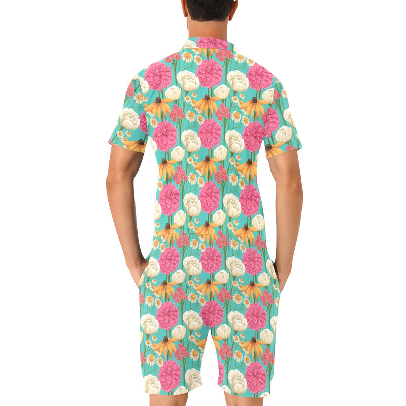 Summer Floral Pattern Print Design SF07 Men's Romper