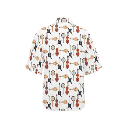 Banjo Print Design LKS403 Women's Hawaiian Shirt