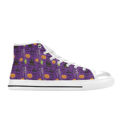 Halloween Print Design LKS403 High Top Women's White Shoes