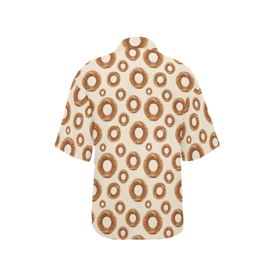 Bagel Pattern Print Design 01 Women's Hawaiian Shirt