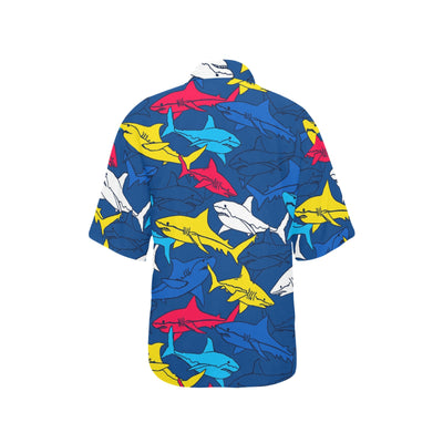 Shark Color Pattern Women's Hawaiian Shirt