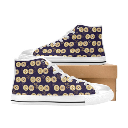 Sakura Print Design LKS303 High Top Women's White Shoes